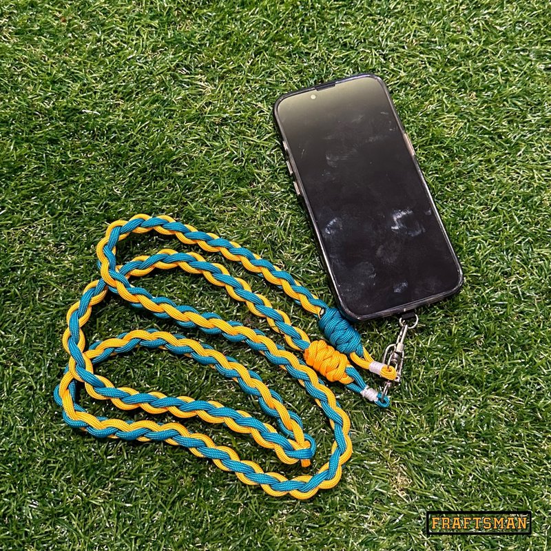 Outdoor twist mobile phone lanyard hanging neck strap sling paracord - Lanyards & Straps - Nylon Orange