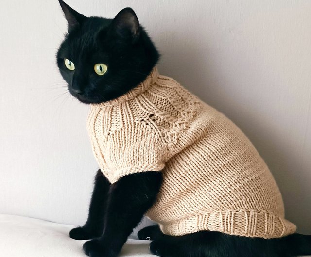 Cat sweater Sphynx sweater Wool cat jumper Sphynx cat sweater Small dog sweater Shop StylishCatDesign Clothing Accessories Pinkoi