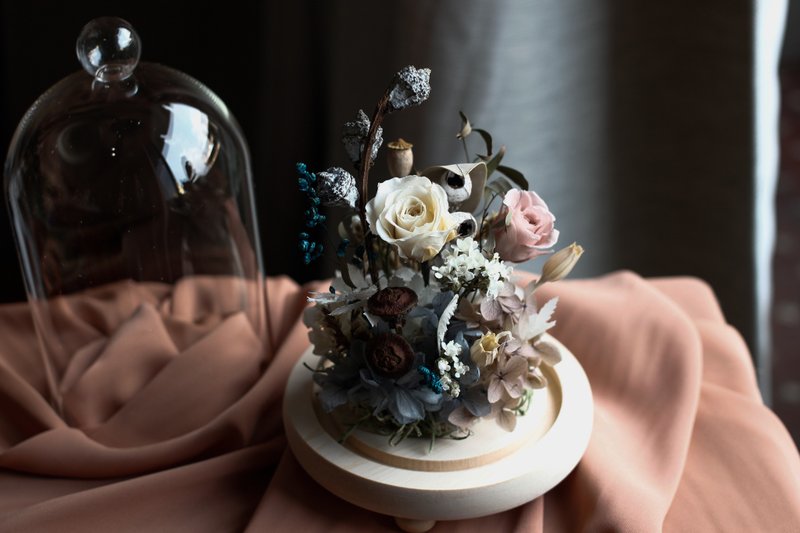 [One person per class] Textured glass bell jar flowers - Plants & Floral Arrangement - Plants & Flowers 