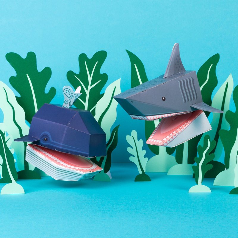 Create Your Own Ocean Puppets - Kids' Toys - Paper Blue