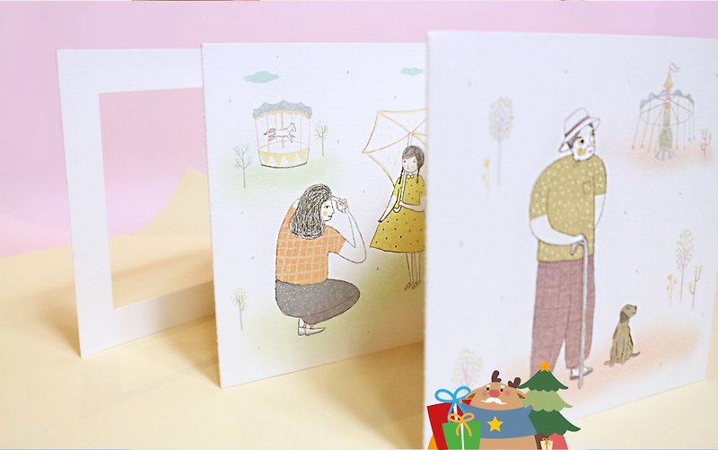 【The Happy Moments of being with You / Postcard with Frame/5 themes of postcard】 - Cards & Postcards - Paper Multicolor
