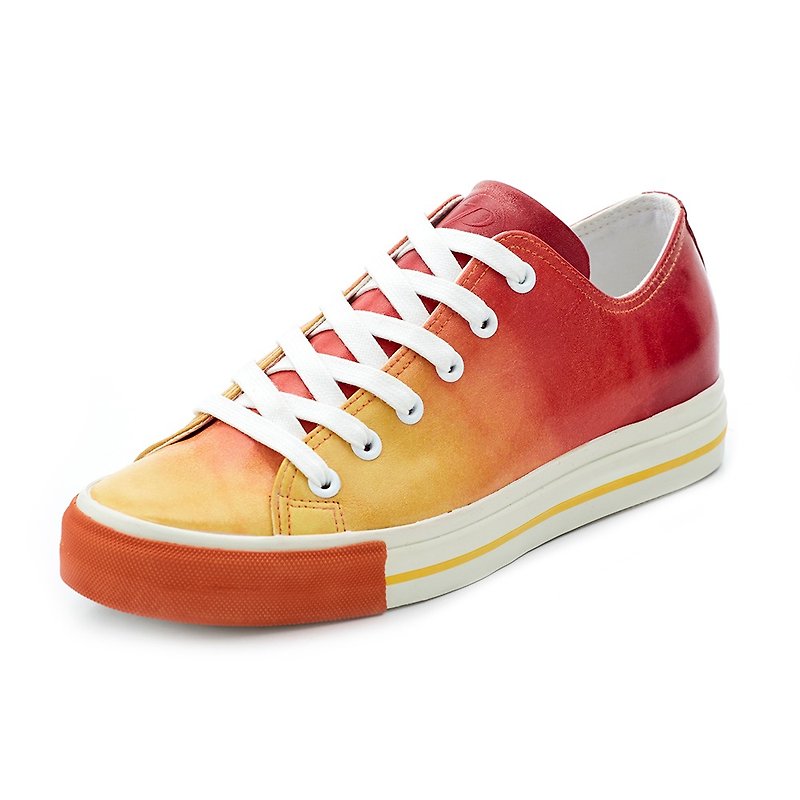 【PATINAS】NAPPA Sneakers – Sunset - รองเท้าลำลองผู้ชาย - หนังแท้ สีส้ม