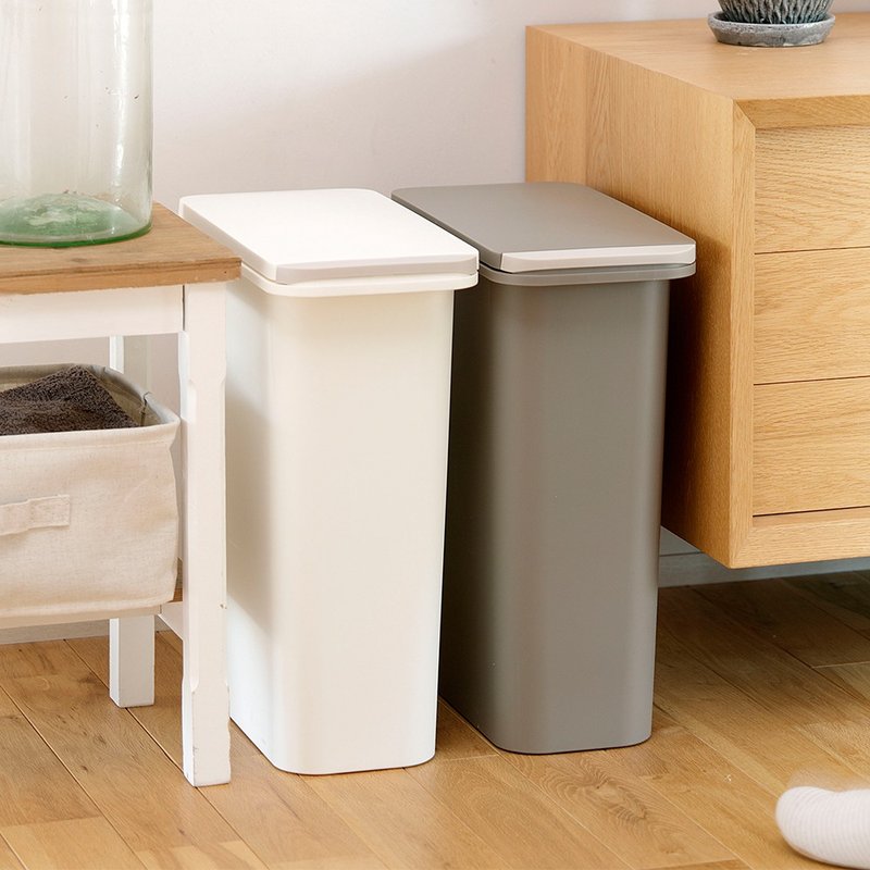 Japan RISU (H&H series) double deodorant push type trash can 20L - Trash Cans - Plastic 