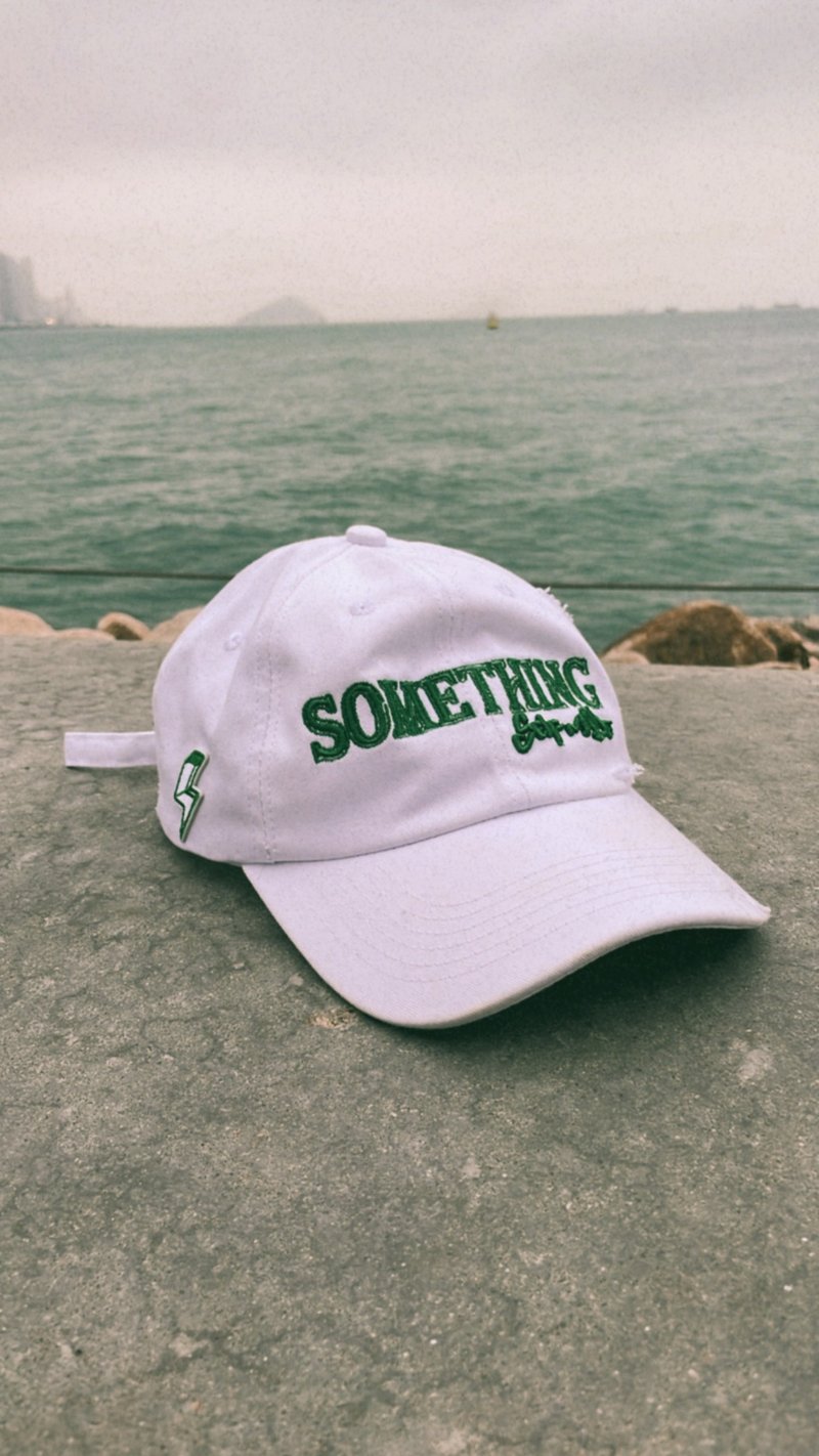 SOMETHING | Cap - หมวก - ผ้าฝ้าย/ผ้าลินิน ขาว