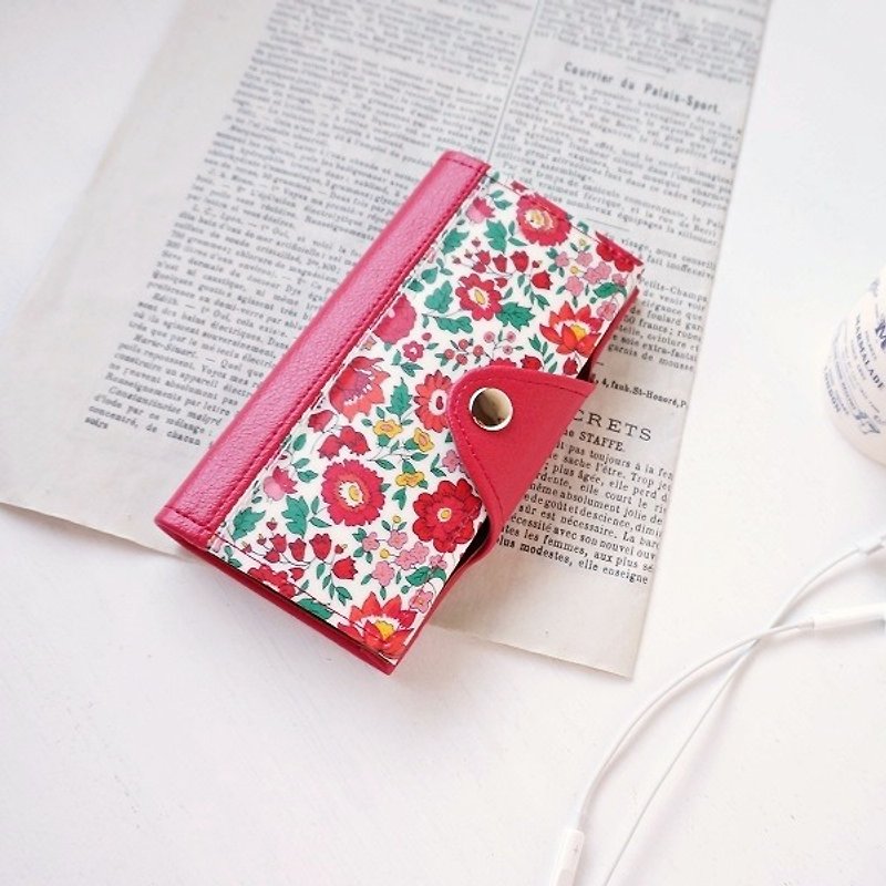 Liberty ◆ iPhone 7/6 / 6s ◆ <D'anjo> (Danjo) Handbook type smart case 【Red】 - Phone Cases - Waterproof Material Red