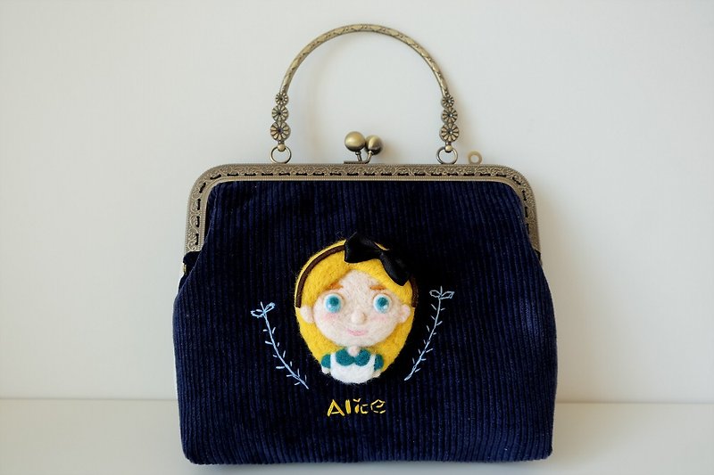 sleeping original handmade For Alice [to Alice] handmade gold bag - กระเป๋าแมสเซนเจอร์ - ขนแกะ หลากหลายสี