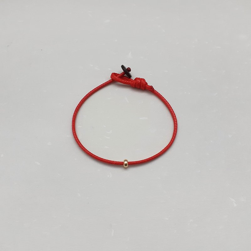 Wax Line Bracelet Mini Wheel Beads Single Line Button Wax Rope Thick Rope - Bracelets - Other Materials Red
