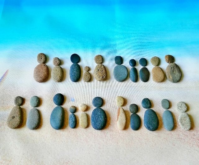 Pebbles for Pebble pictures,Pebble art couple,Craft sea pebbles,20 Pebble  people - Shop Sea glass for you Other - Pinkoi