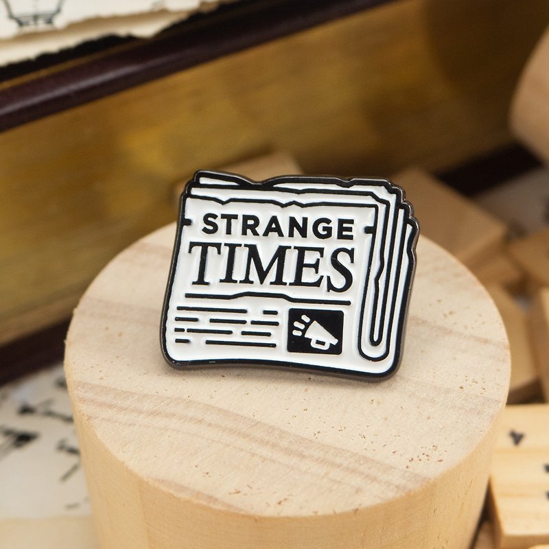 Strange Times Enamel Pin - Brooches - Other Metals White