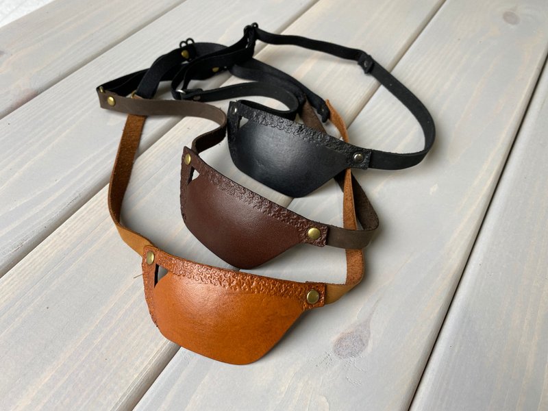 Leather Eye Patch, Eye Patch, Man Eye Patch, Woman Eye Patch, Brown Eye Patch, S - 眼罩 - 真皮 透明