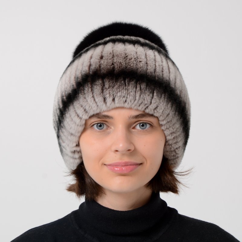 Womens Rabbit Fur Hat Knit Fur Hat Winter Real Fur Hat Warm Fur Pom Pom Hat - 帽 - 羊毛 多色