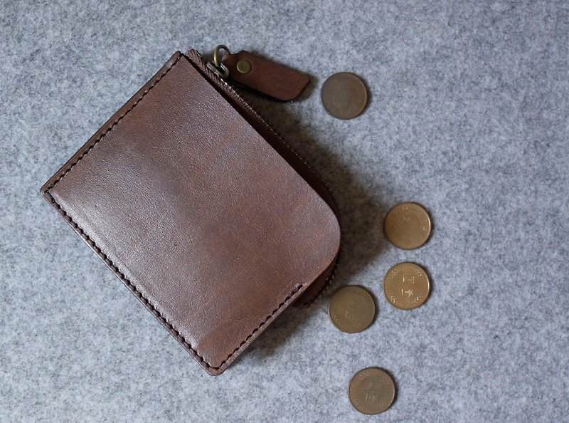 Double pocket zipper clip - Wallets - Genuine Leather 