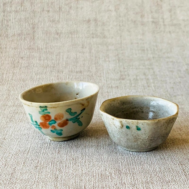 中國 清末民初民窯手繪小酒杯 │ 八角款 圓滿款 手繪花紋 - 酒杯/酒器 - 瓷 多色