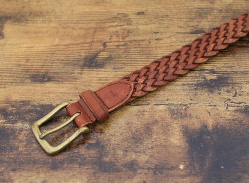 【超美品】ヴィンテージショップカラフル編み込みベルト チチカカ カラフル革ベルト 34インチ gua100226 レディース