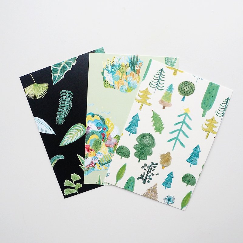 Leaf / island / tree postcard / green - การ์ด/โปสการ์ด - กระดาษ สีเขียว