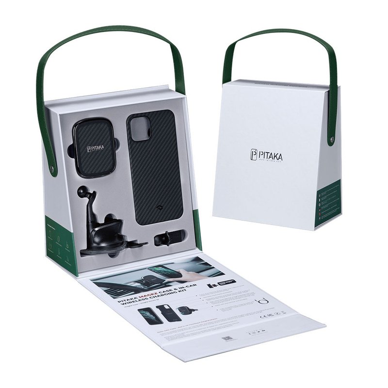 iPhone11 Pro MagEZ Car 航太纖維磁吸車架禮盒組 - 手機配件 - 其他人造纖維 黑色