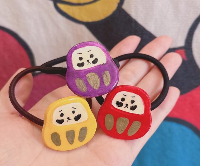 多色手描きだるまヘアゴム - ショップ Rose time handmade ヘア