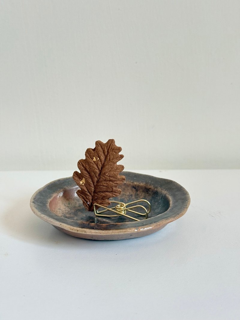柴燒陶碟 - 擺飾/家飾品 - 瓷 卡其色