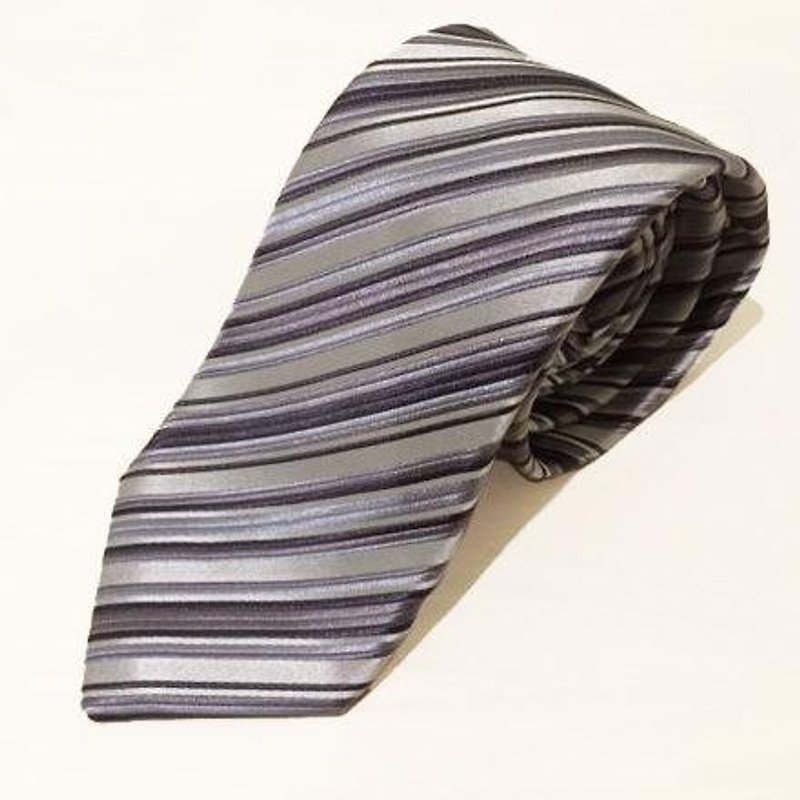 multi regimental tie necktie - Ties & Tie Clips - Silk Silver