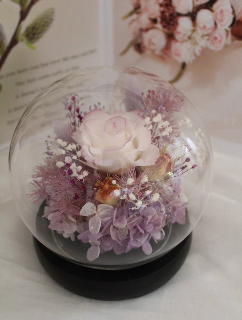 雙城戀人  永生花禮  玻璃盅 - 乾燥花/永生花 - 植物．花 