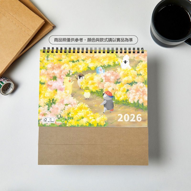 Latest 2026 [Bird Island floral scents] Triangular Desk Calendar | Made in Taiwan | Corporate Gifts | Desk Calendar | Illustration - Calendars - Paper Multicolor