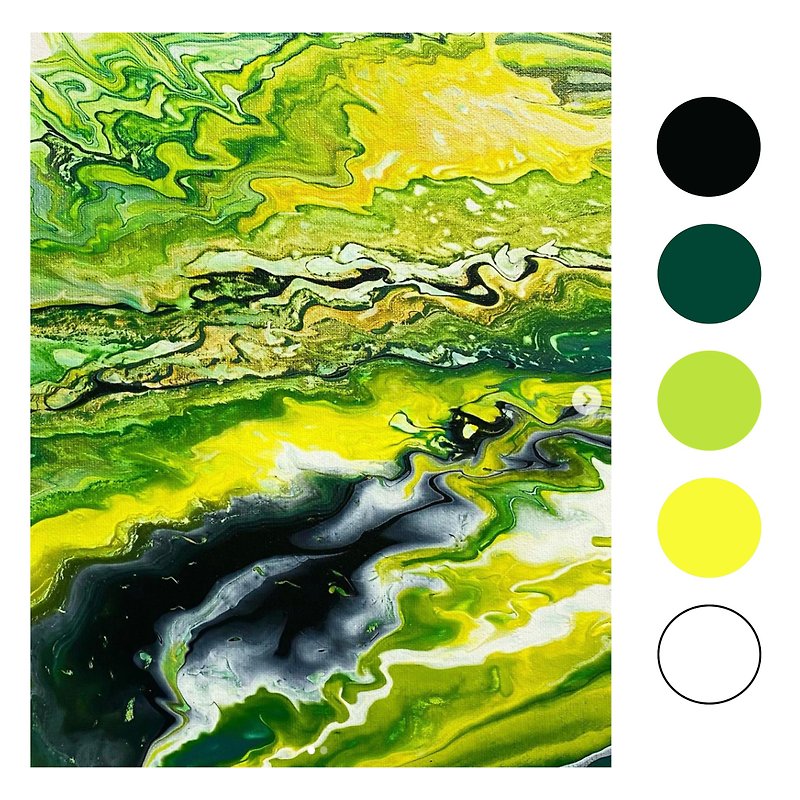 [Novice must buy] Diy fluid painting material package / grassland series / two works can be completed - วาดภาพ/ศิลปะการเขียน - วัสดุอื่นๆ สีนำ้ตาล