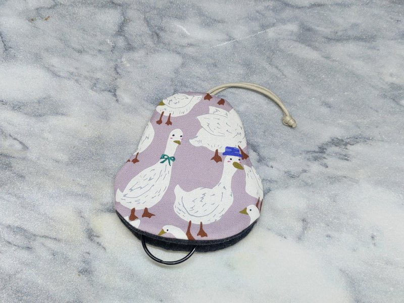 鵝鵝鵝 梨型鑰匙包【K251124】 - 鑰匙圈/鑰匙包 - 棉．麻 多色