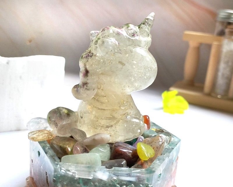 白水晶獨角獸 | 可客製 | 生日禮物 - 裝飾/擺設  - 水晶 白色