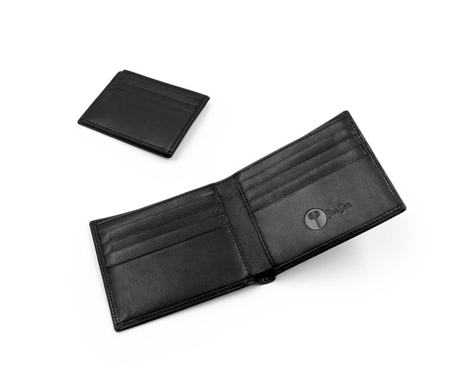 Clip Wallet German Shrunken Calf×Lamb Clip WalletGerman Shrunken Calf×LambTitanium×Orange - MAISON