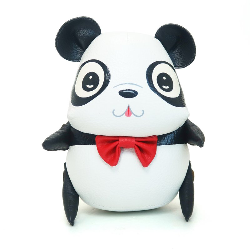 Panda doll,fat little panda , handmade doll for animals lovers. - 公仔/玩偶 - 人造皮革 白色