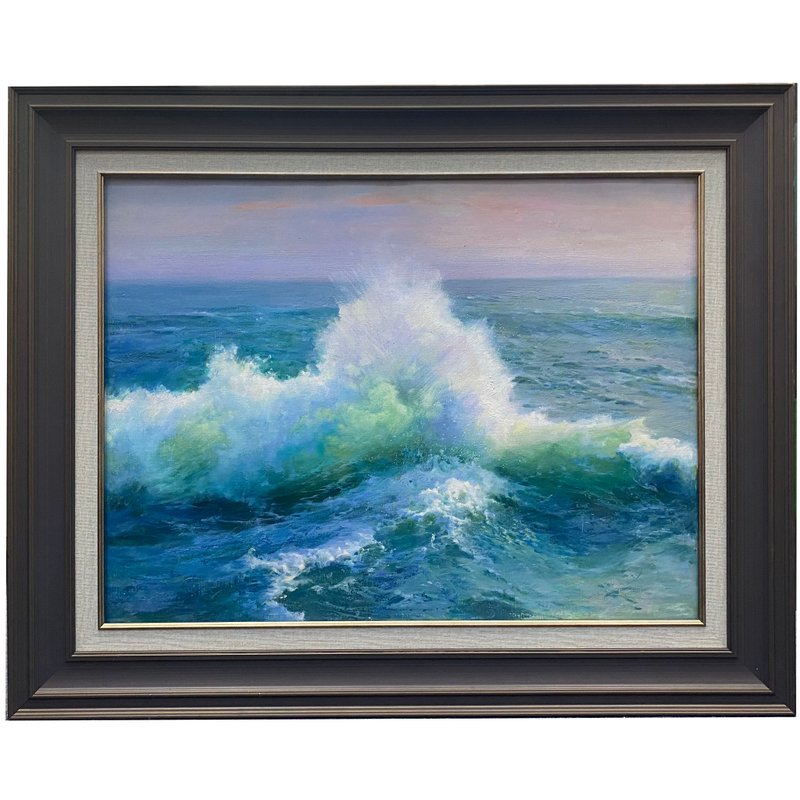 Wave II original hand-painted oil painting - โปสเตอร์ - วัสดุอื่นๆ 