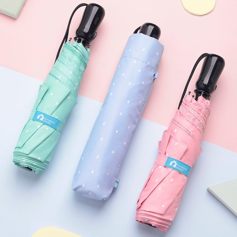 Macaron Story Automatic Umbrella | 21 inches | Taiwan Fuma Umbrella Fabric (Sunscreen/Anti-UV/Windproof) - Umbrellas & Rain Gear - Waterproof Material Multicolor