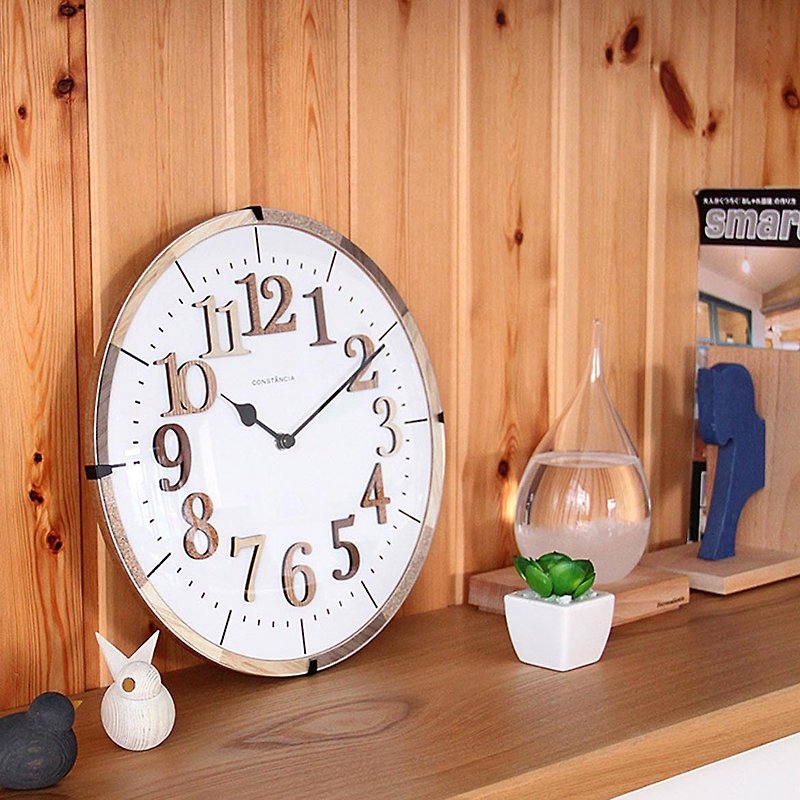 Tiel-dyed wood assembled modeling wall clock - นาฬิกา - ไม้ ขาว