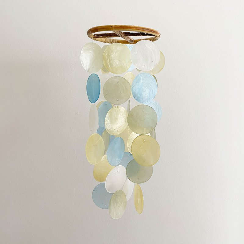 DIY-KIT|Lisbon Boutique(S)-Yellow, Blue-Circle|Shell Wind Chime Mobile |#0-386-L - 其他 - 貝殼 黃色