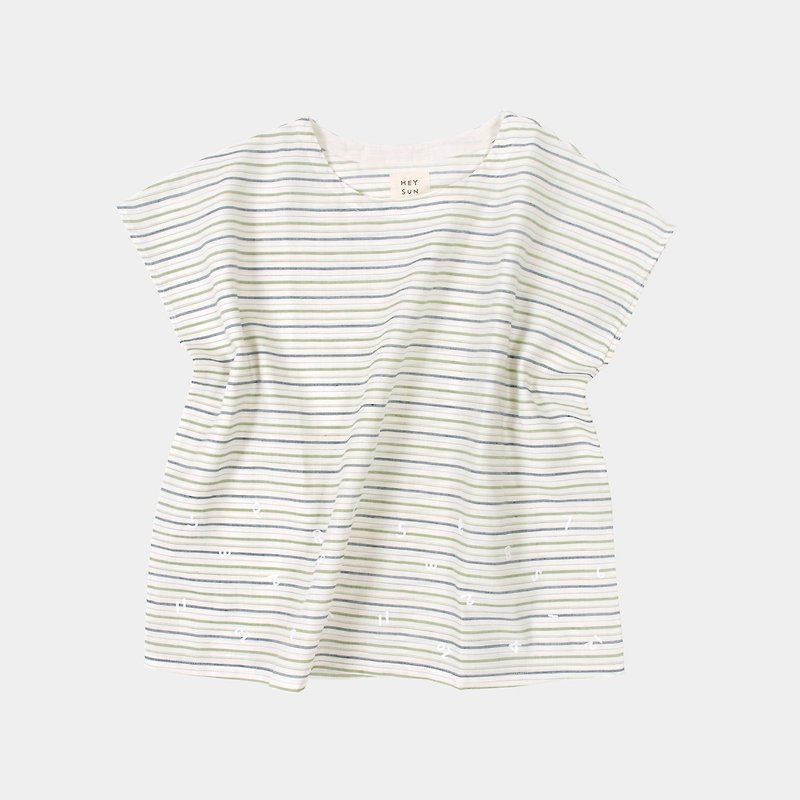 【HEYSUN】 digital time silk screen fresh linen striped coat - เสื้อผู้หญิง - ผ้าฝ้าย/ผ้าลินิน หลากหลายสี