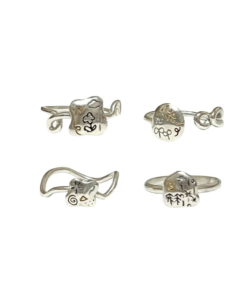 Tiny cute pebbles ring - 戒指 - 銀 銀色