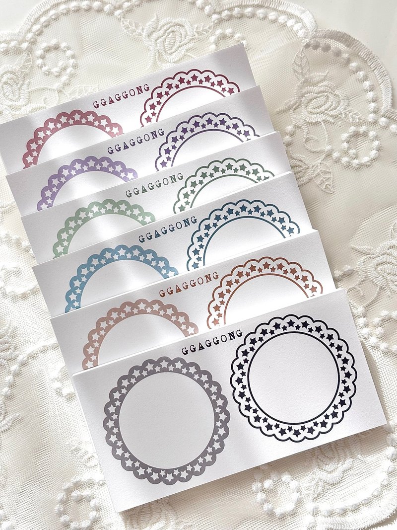 Star Frame Round Notepad - 便條紙/便利貼 - 紙 