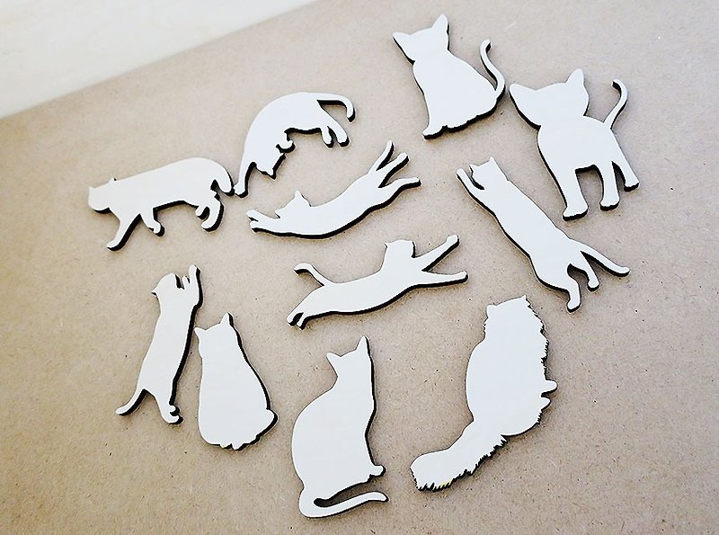 Cat-chan's selectable magnet Gift wrapping Christmas Gift - Magnets - Wood Brown