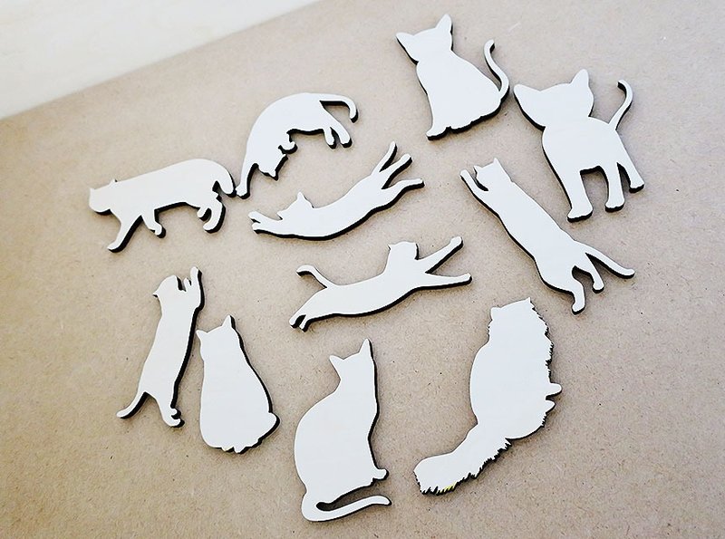 Cat-chan's selectable magnet Gift wrapping Christmas Gift - Magnets - Wood Brown