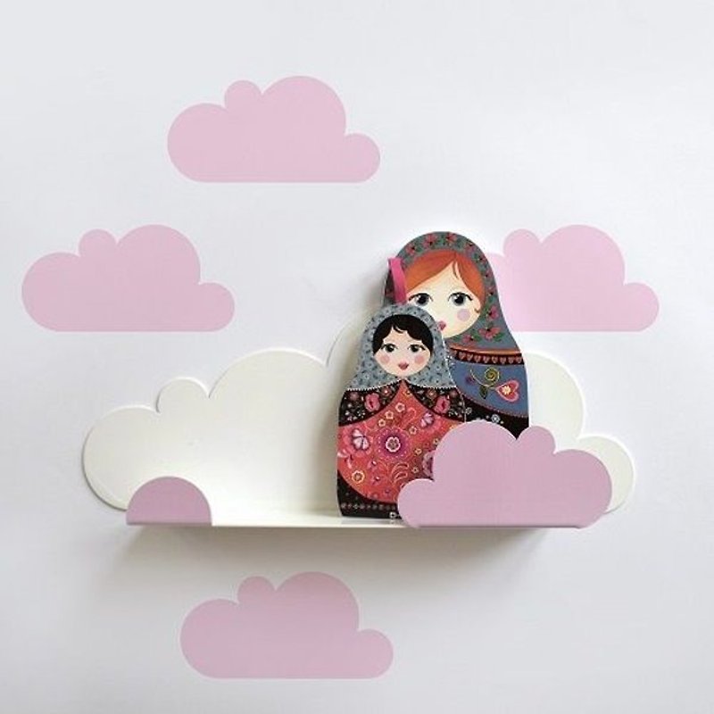 Spain Tresxics Cloud Shaped Shelf + Wall Sticker (Pink) - Items for Display - Other Metals Pink