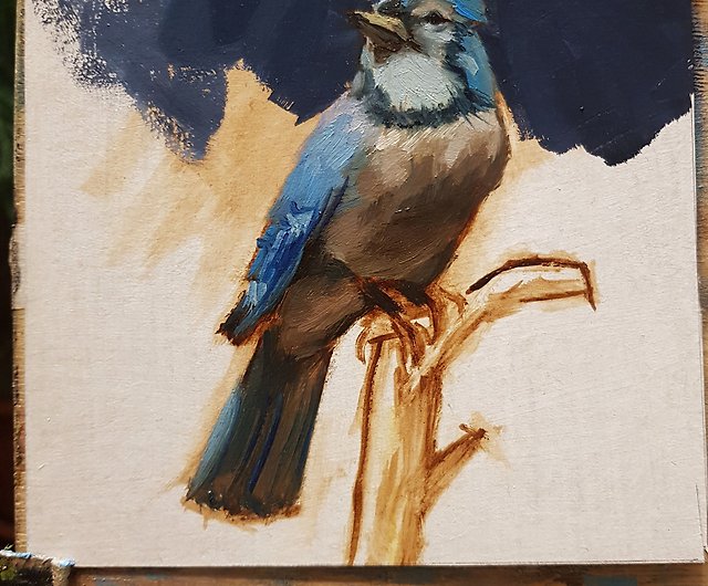 Blue Jay Watercolor Painting Bird Art Original Print Bluejay 