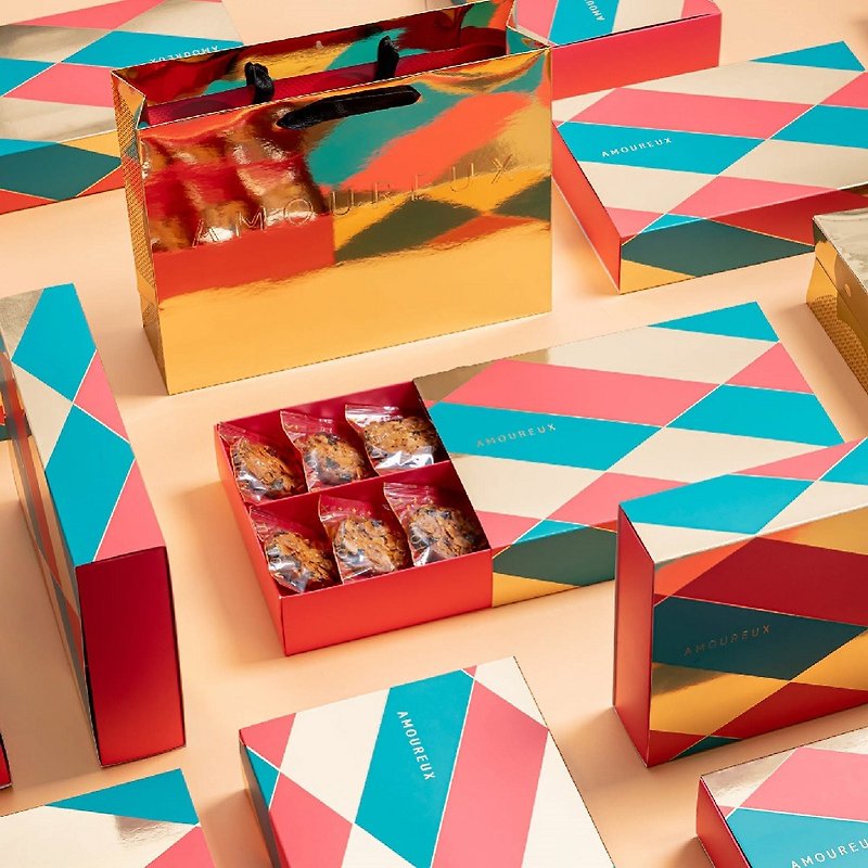 Florentine New Year gift box/New Year gift box/New Year gift/Mid-Autumn gift/Mid-Autumn gift box - เค้กและของหวาน - อาหารสด สีแดง