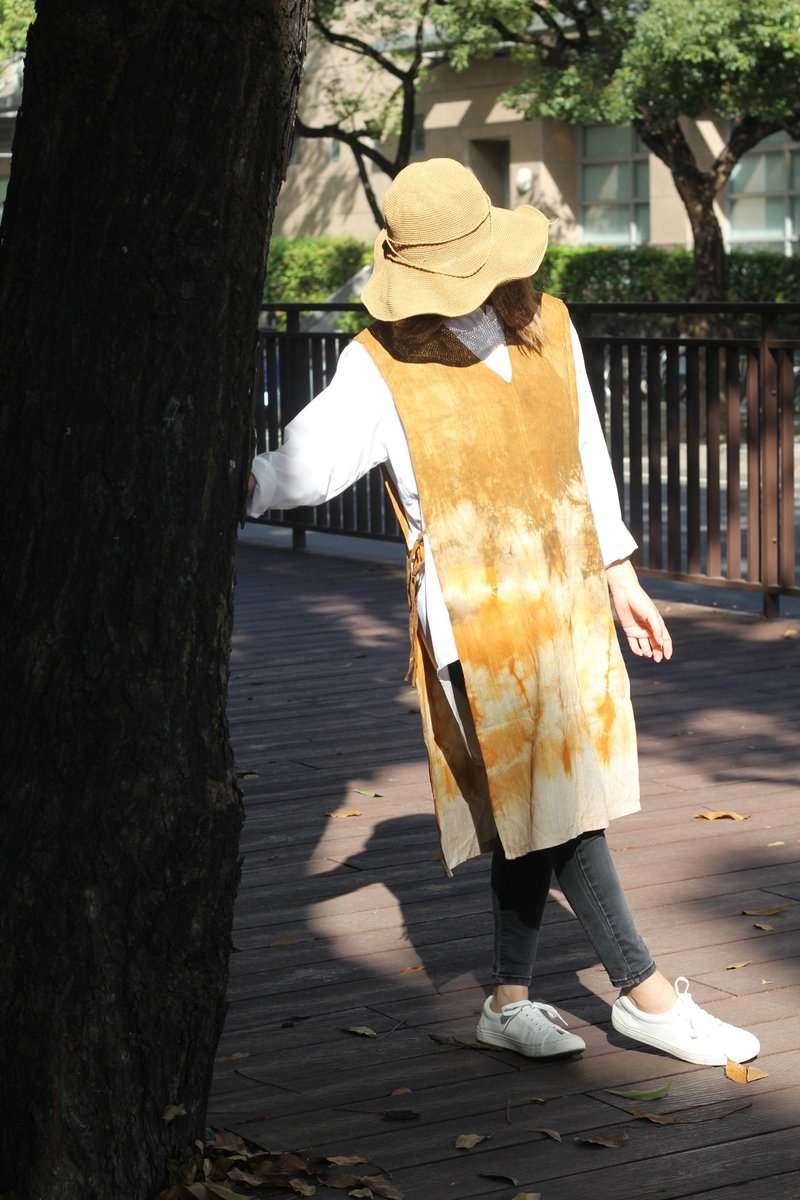 風格優雅麻料百搭洋蔥皮手染背心 - 女裝 背心 - 棉．麻 