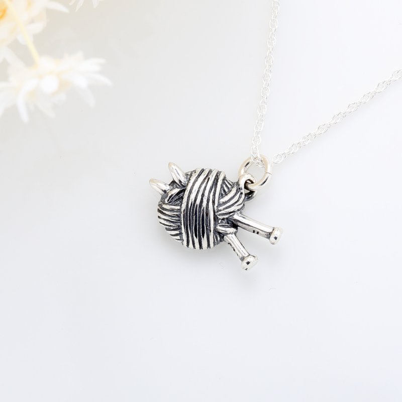 【Angel & Me】Yarn Knitting Weave Dream s925 sterling silver necklace gift - สร้อยคอ - เงินแท้ สีเงิน