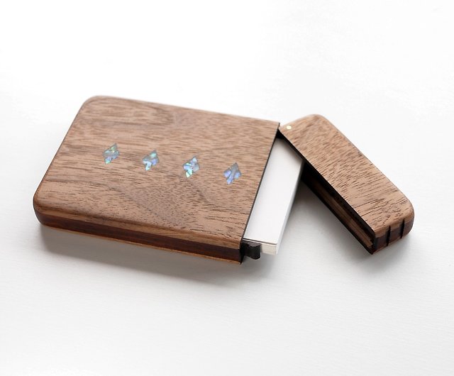 Wood Business Card Case In Koa For Pocket Purse Or Desk - Maui Hands