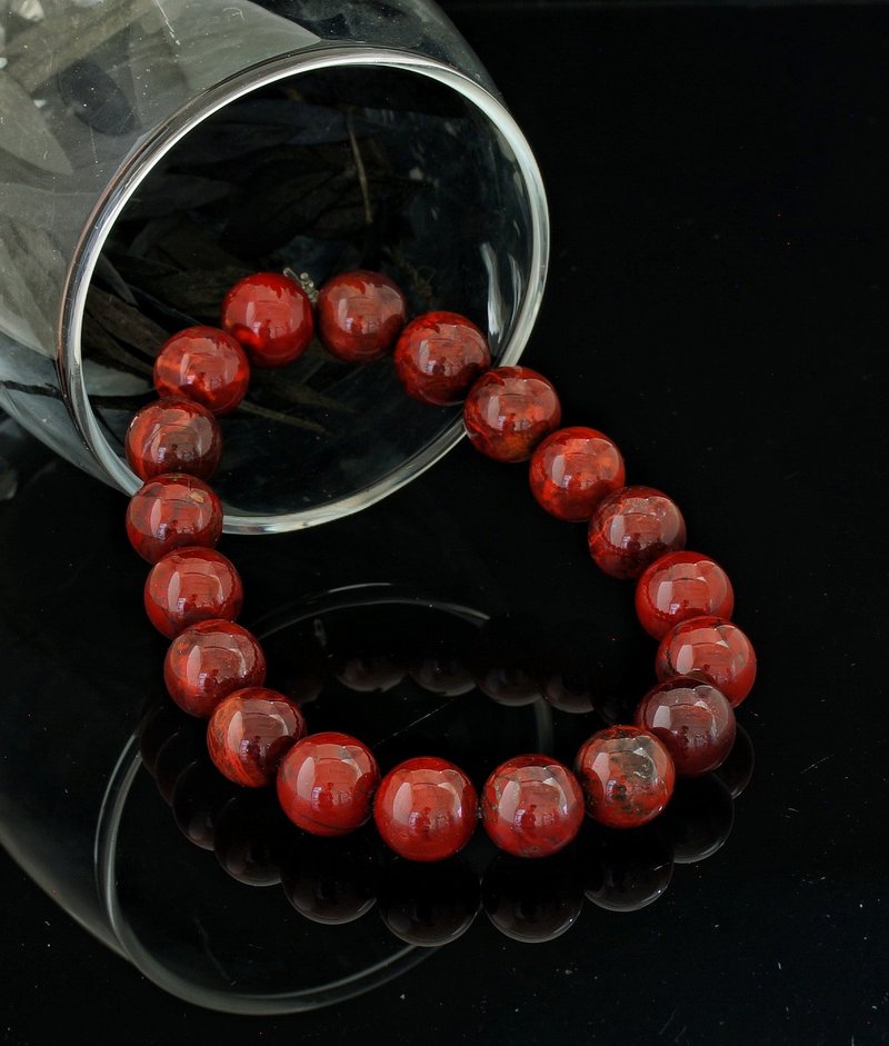 Red Pietersite 11mm Bracelet - สร้อยข้อมือ - เครื่องเพชรพลอย 