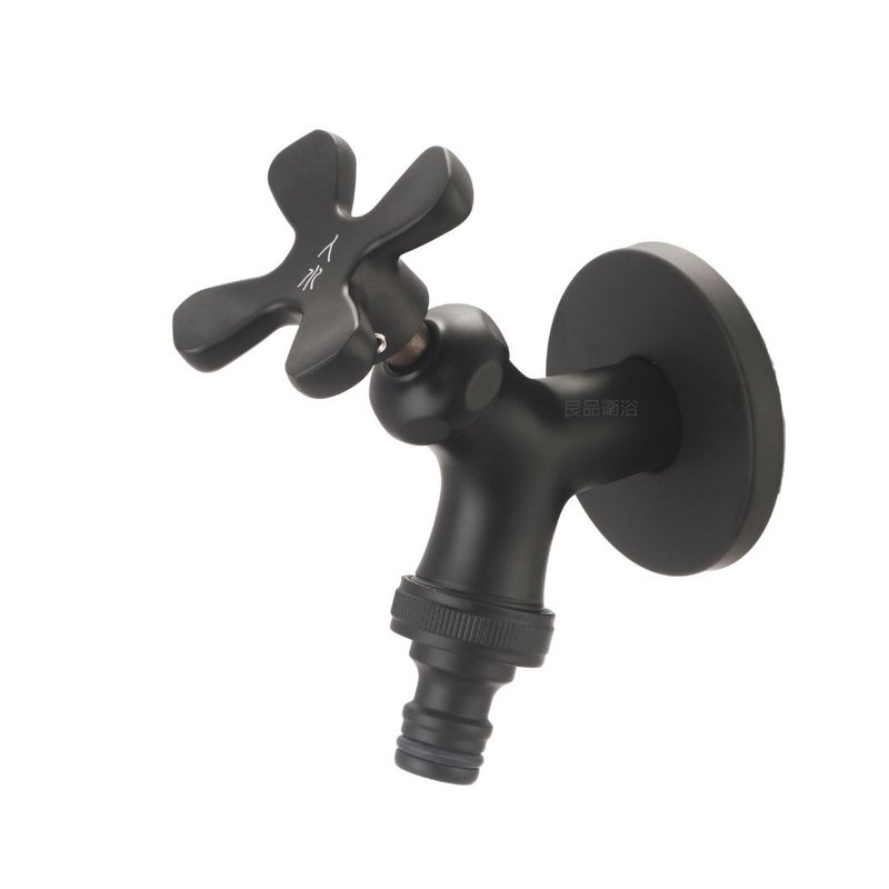 [Ren Shui Liangpin Sanitary Ware] Petal courtyard water faucet (quick joint) black 34-352 faucet made in Taiwan - อุปกรณ์ห้องน้ำ - ทองแดงทองเหลือง สีดำ