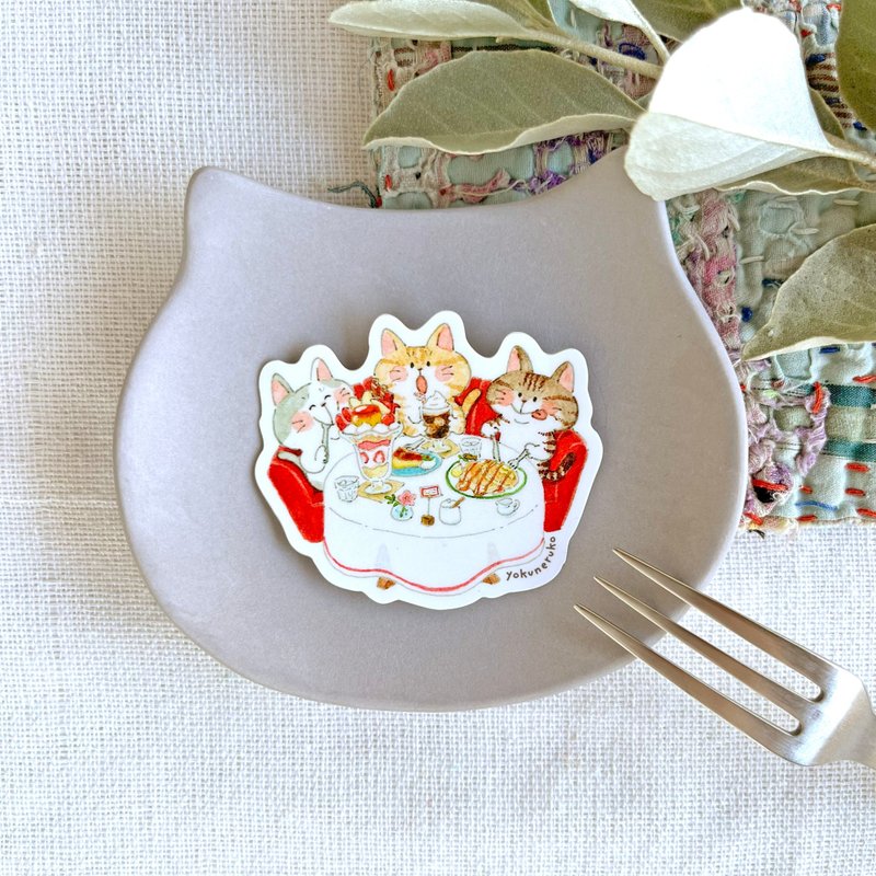 ステッカー ー ねこ喫茶 - 貼紙 - 防水材質 多色