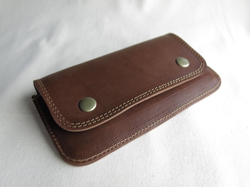 Piece of LBT 4.7 "Double Leather Two-Piece Mobile Phone Belt Vegetable Tanned Cowhide. Handmade [jane_one_PIECE] - Other - Genuine Leather Brown