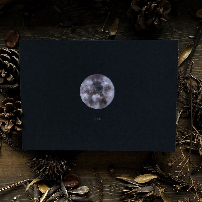 Planet series moon postcard - การ์ด/โปสการ์ด - กระดาษ สีดำ